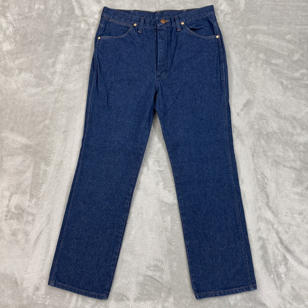 Wrangler Jeans Mens 34x30 936DEN Cowboy Cut‎ Slim Straight Rodeo Western Heavy - Picture 2 of 15